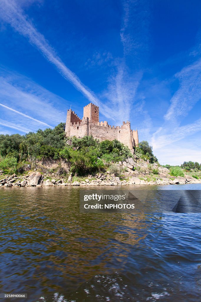 Almourol castle on the Tagus river, Ribatejo, Portugal