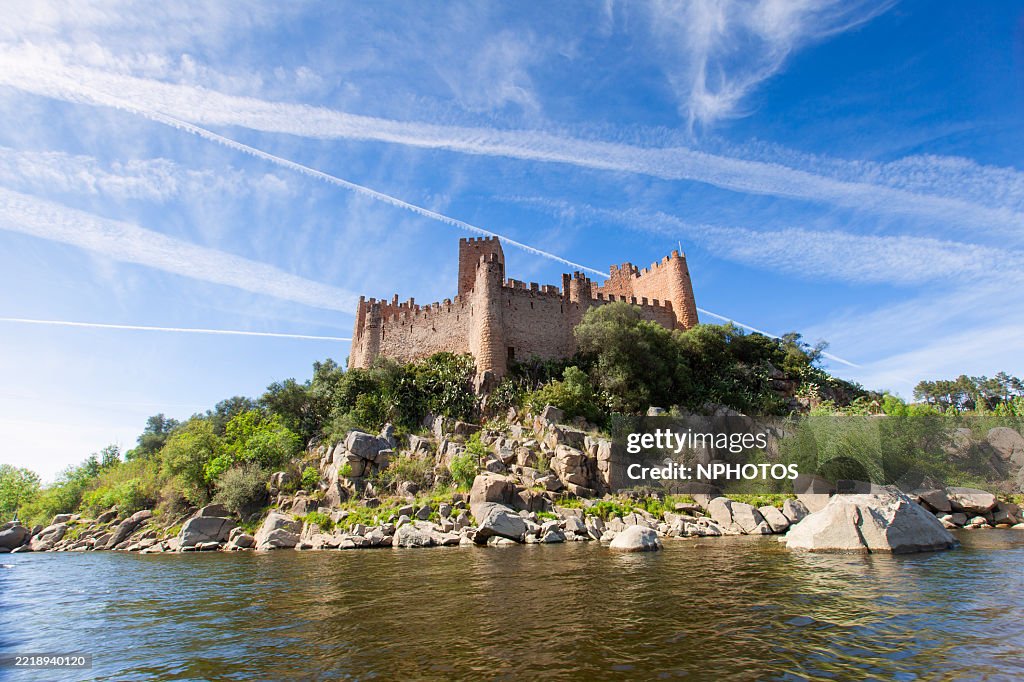 Almourol castle on the Tagus river, Ribatejo, Portugal