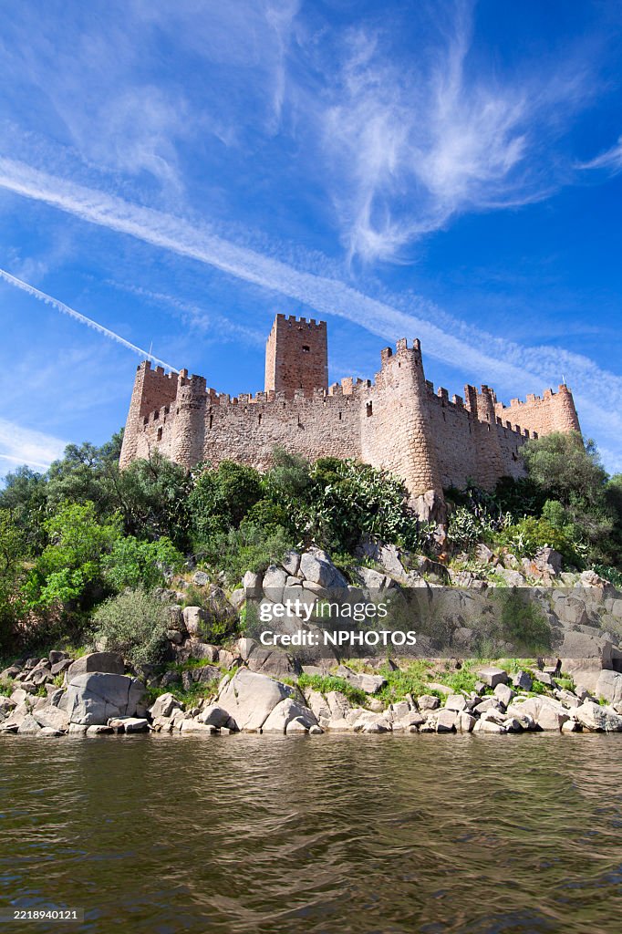 Almourol castle on the Tagus river, Ribatejo, Portugal