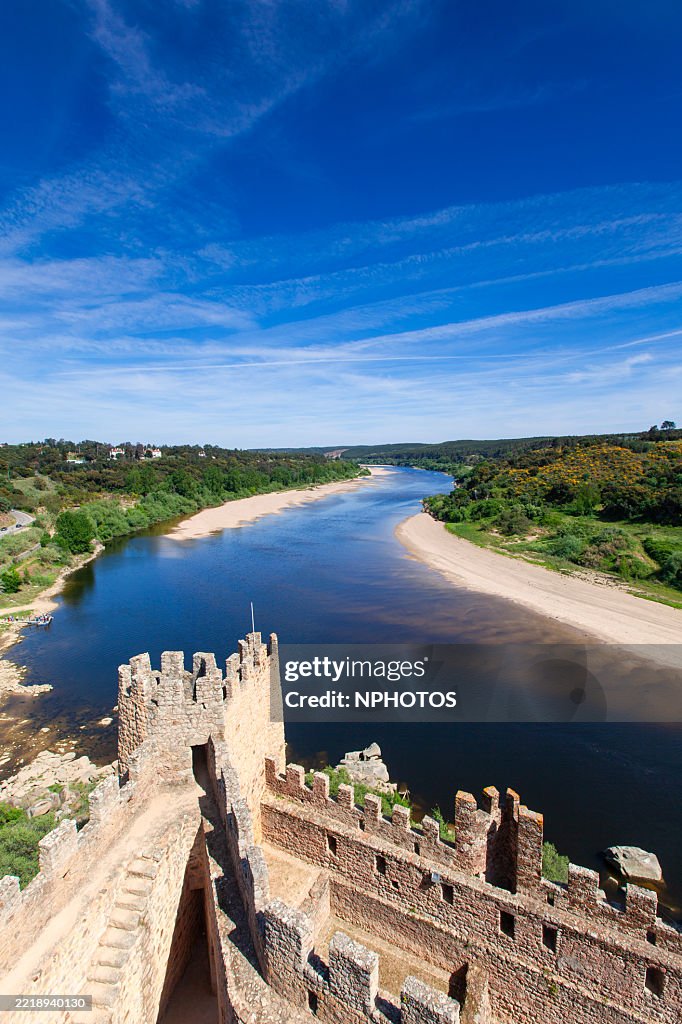 Almourol castle on the Tagus river, Ribatejo, Portugal