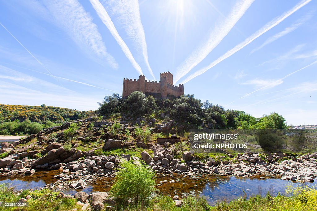 Almourol castle on the Tagus river, Ribatejo, Portugal