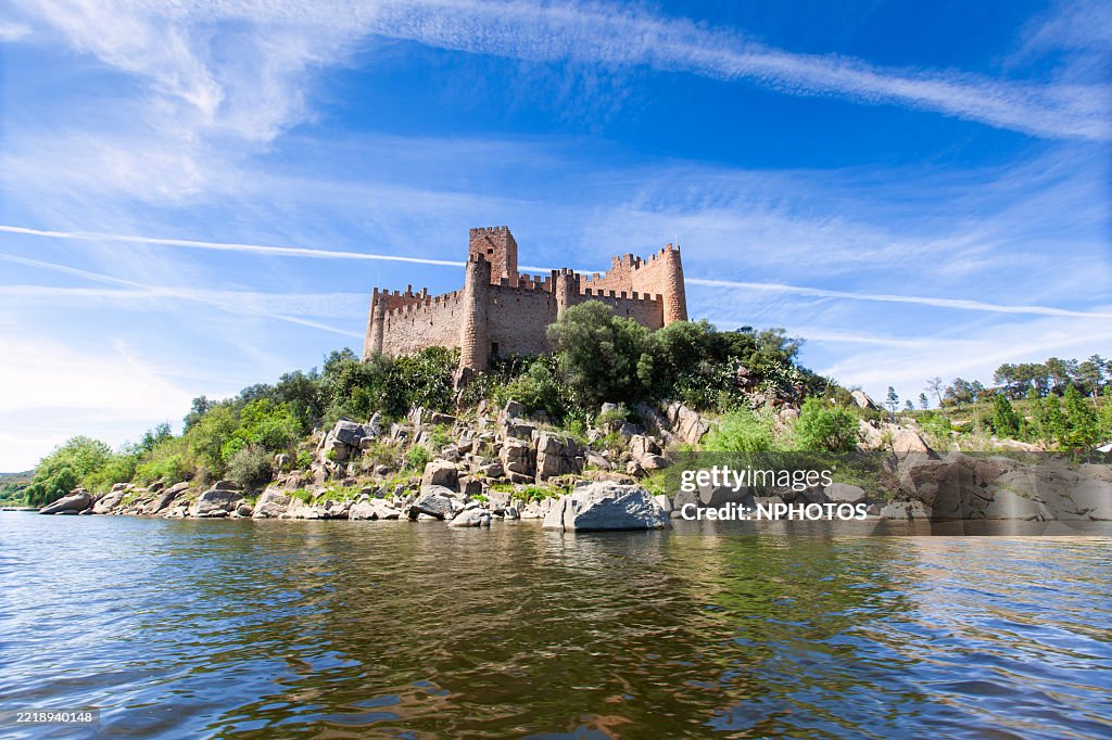 Almourol castle on the Tagus river, Ribatejo, Portugal