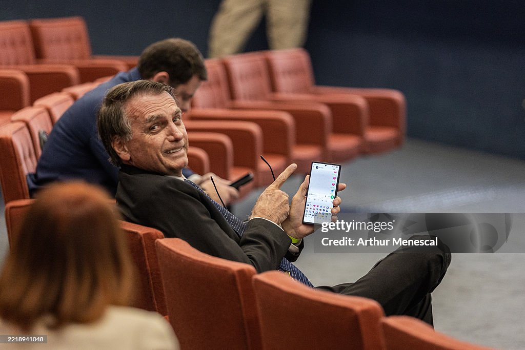Former President Of Brazil Jair Bolsonaro Is Interrogated In Trial For Coup Accusations
