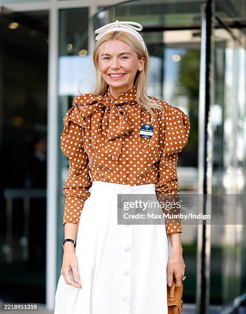 Georgia Toffolo attends day 1 'Ladies Day' of the 2025 Epsom Derby Festival at Epsom Downs Racecourse on June 6, 2025 in Epsom, England.
