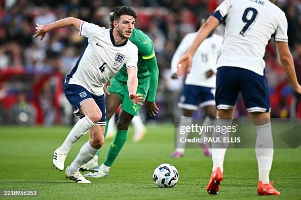 Declan Rice England Midfield Control England's midfielder Declan Rice controls the ball during the... News ...