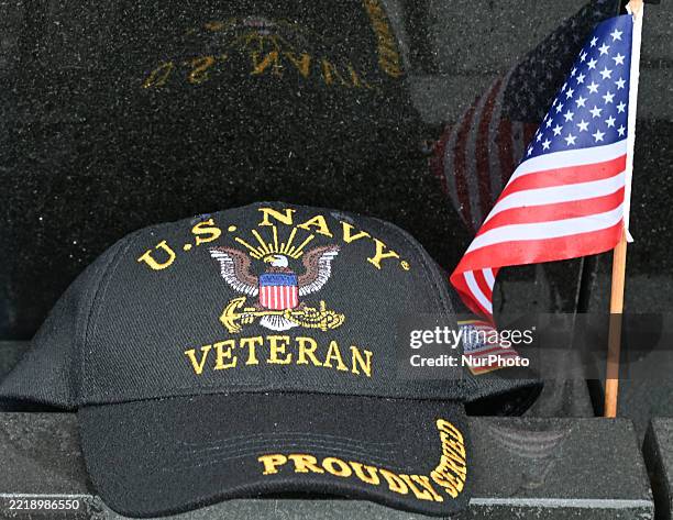 Memorabilia left at the Vietnam Veterans Memorial, an outdoor monument commemorating those who served in the Vietnam War, in Washington, D.C., United...