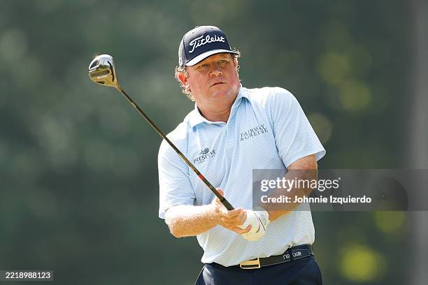 William McGirt of the United States plays his shot from the 12th tee during the second round of the BMW Charity Pro-Am presented by TD SYNNEX 2025 at...