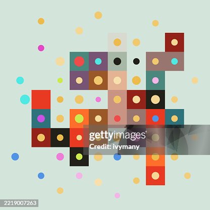 Abstract colorful geometric Jigsaw puzzle block pattern background Abstract colorful geometric Jigsaw puzzle block pattern background