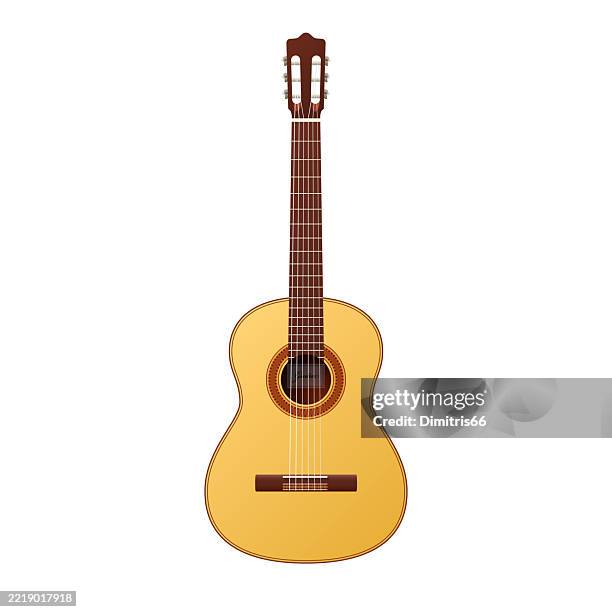 classical guitar in realistic vector design - guitar stock illustrations