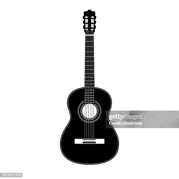 ilustrações de stock, clip art, desenhos animados e ícones de classical guitar detailed icon - música acústica