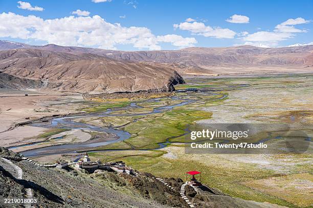 the beautiful landscape of hanle village in ladakh, india - plateau stock pictures, royalty-free photos & images