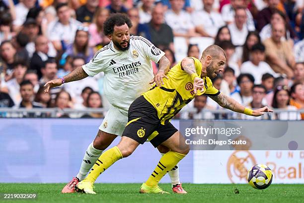 Marcelo Vieira of Real Madrid Legends battle for the ball with Mladen Petric of Borussia Legends during Corazon Classic Match 2025 between Real...