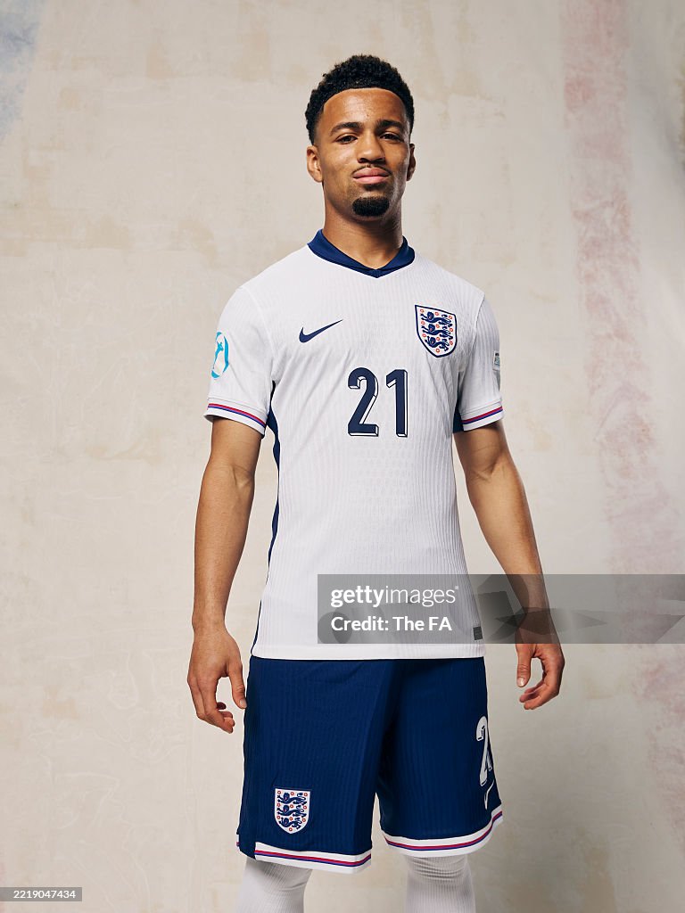 England Rashers Ethan Nwaneri of England poses during a England U21 portrait session ...