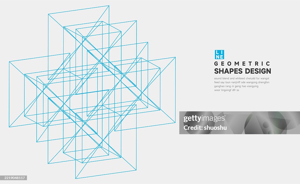 Structured Geometric Pattern Blue Geometric 3d Structure Line Design Pattern Background High-Res ...