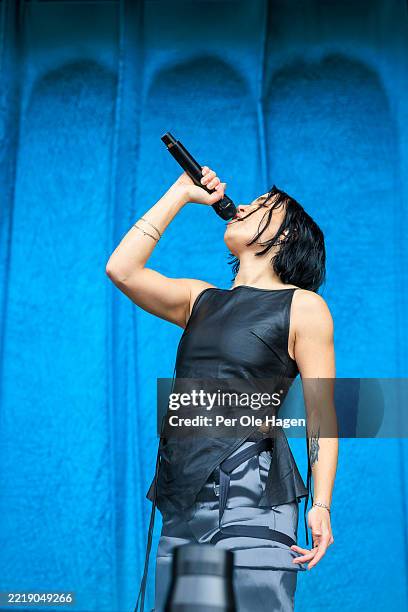 Ary performs on stage at the Neon Festival on June 07, 2025 in Trondheim, Norway.
