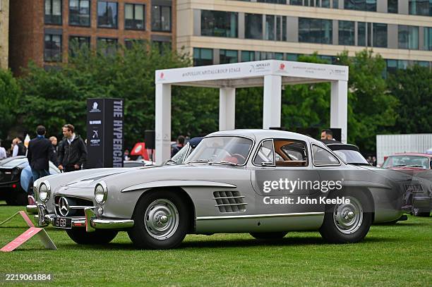 Mercedes-Benz 300 SL Gullwing vintage classic car is displayed during the London Concours 2025 at the Honourable Artillery Company on June 03, 2025...