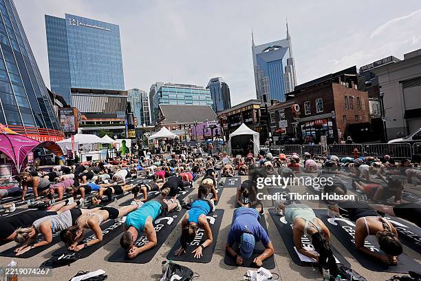 View of the CMA Fest Attendees at Fitness at Fest durning CMA Fest 2025 on June 06, 2025 in Nashville, Tennessee.