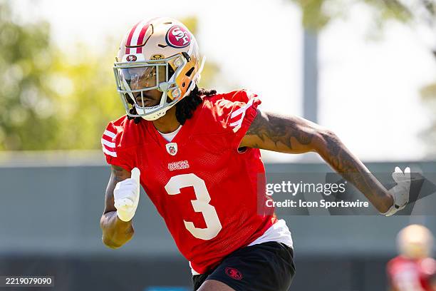 San Francisco 49ers wide receiver Malik Knowles runs for a drill during San Francisco 49ers minicamp on June 11, 2025 at SAP Performance Facility in...