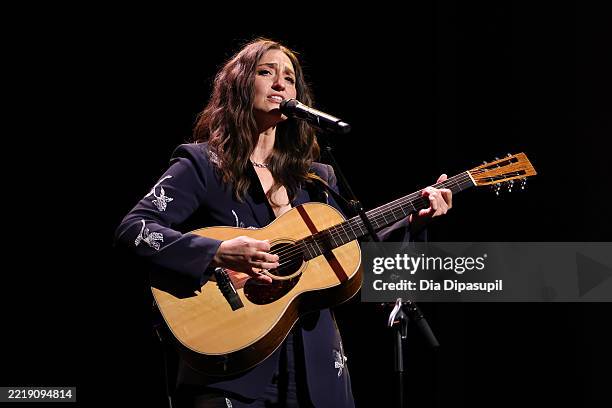 Sara Bareilles performs onstage at the "Come See Me in the Good Light" premiere during the 2025 Tribeca Festival at Spring Studios on June 07, 2025...