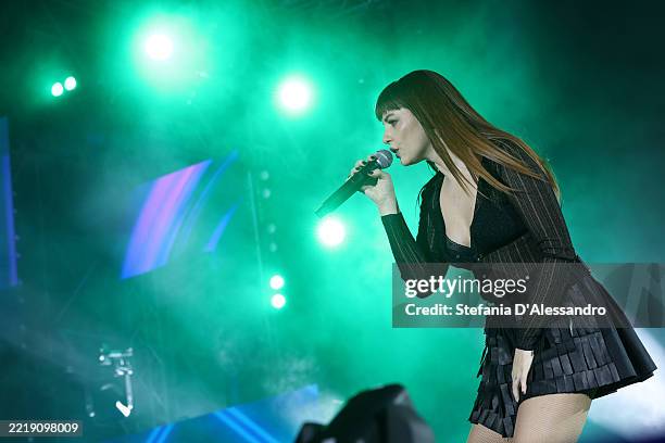 Annalisa performs at Party Like A Deejay held at Arco Della Pace on June 07, 2025 in Milan, Italy.