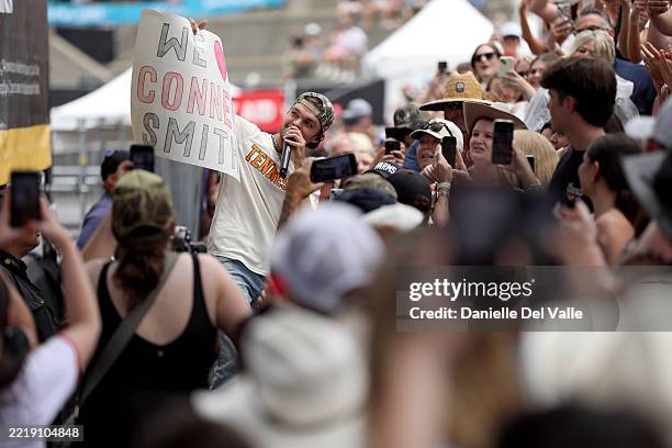 Conner Smith performs on the Chevy Riverfront stage during day three of CMA Fest 2025 at Riverfront Park on June 07, 2025 in Nashville, Tennessee.