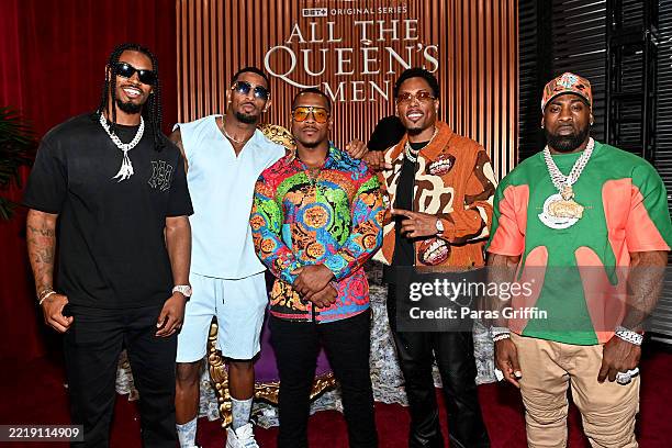Nathan J. Hughes, Oshea Russell, Michael 'Bolo' Bolwaire, Keith Swift Jr. And Jeremy Williams are seen at Club Eden After Dark during the BET...