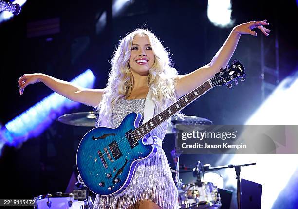 Megan Moroney performs on the main stage during CMA Fest 2025 at Nissan Stadium on June 07, 2025 in Nashville, Tennessee.