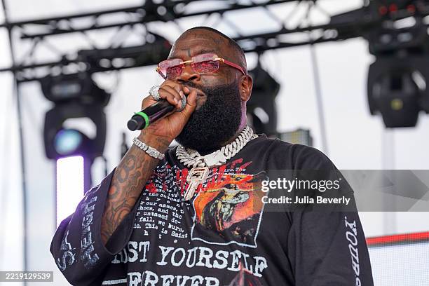 Rick Ross performs onstage during the 4th Annual Rick Ross Car & Bike Show at The Promise Land on June 07, 2025 in Fayetteville, Georgia.