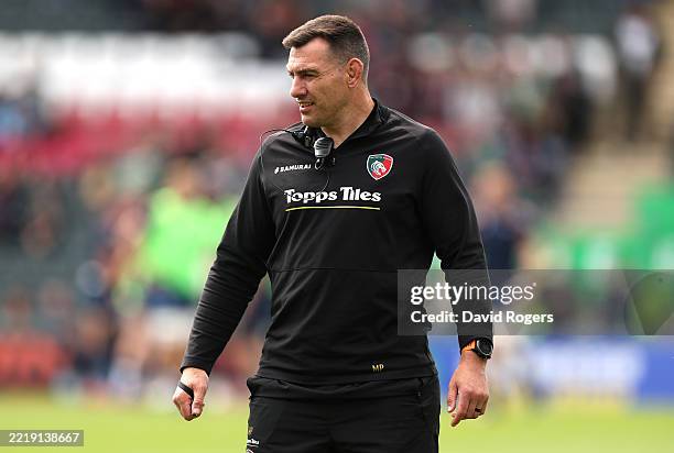 Matt Parr, the Leicester Tigers head of athletic performance, looks on prior to the Gallagher Premiership Rugby Semi Final match between Leicester...