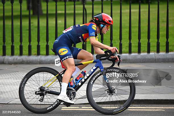 Elizabeth Deignan of Great Britain and Team Lidl - Trek competes during the 10th Tour of Britain Women 2025, Stage 4 a 82.2km stage from Glasgow to...