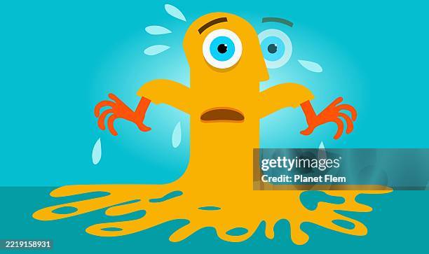 melting down - eroded stock illustrations