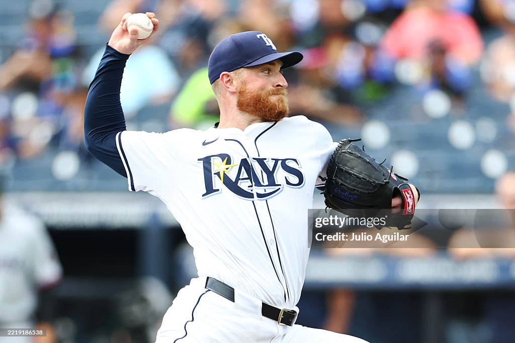 Miami Rays Drew Rasmussen of the Tampa Bay Rays delivers a pitch in the first ...