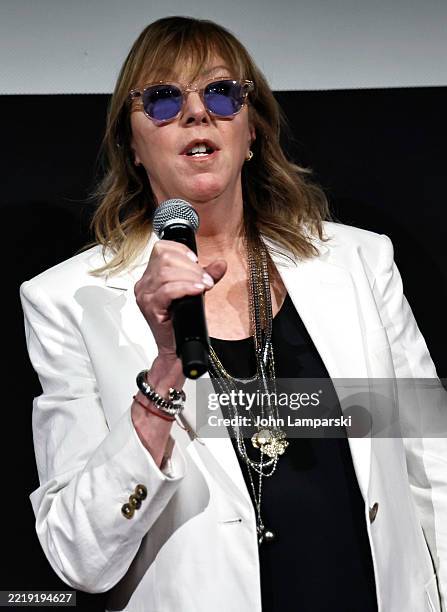 Jane Rosenthal speaks onstage at the "Jimmy & The Demons" premiere during the 2025 Tribeca Festival at Village East Cinema on June 08, 2025 in New...
