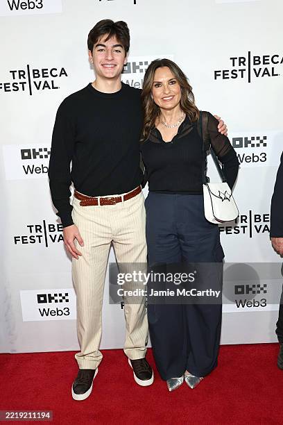 Mariska Hargitay and son August Hermann attend the "Re-Creation" premiere during 2025 Tribeca Festival at SVA Theater on June 08, 2025 in New York...
