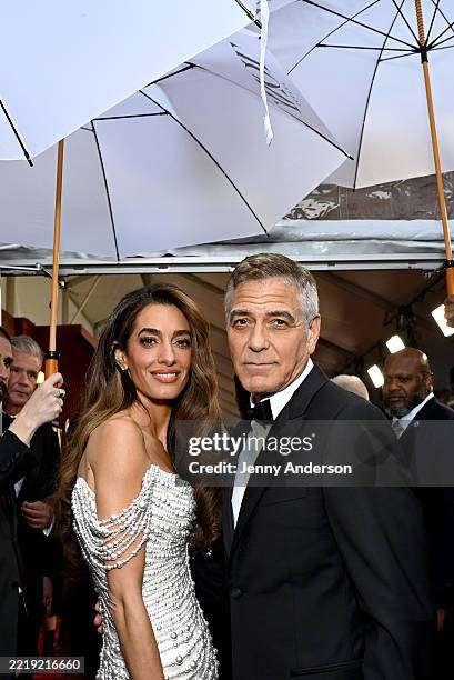Amal Clooney and George Clooney attend The 78th Annual Tony Awards at Radio City Music Hall on June 08, 2025 in New York City.