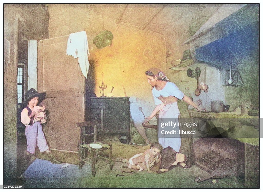 Antique famous painting from the 19th century: The Mask by Gaetano Chierici