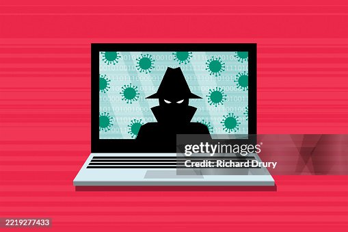 Hacker using a virus to infiltrate a computer system Hacker using a virus to infiltrate a computer system
