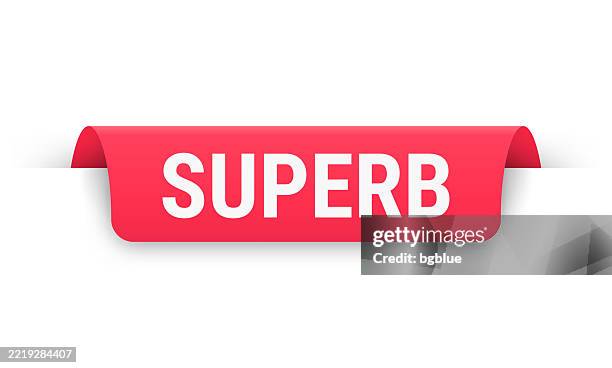 stockillustraties, clipart, cartoons en iconen met superb - red banner, bookmark, ribbon, label on white background - red white and blue ribbon