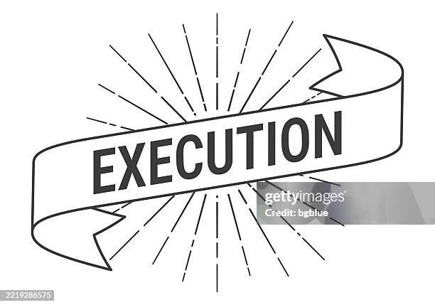 execution - banner with sunbursts on white background - execution stock illustrations