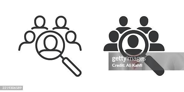 human resources thin line and glyph solid icon. editable stroke and perfect pixel isolated on transparent background - glass case empty stock illustrations