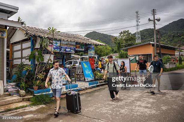 Tourists depart from the southern tip of the island at the Bang Bao Pier on June 09, 2025 in Koh Chang, Thailand. Koh Chang, which means “Elephant...