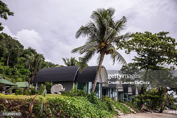 Hotels line the beachfront on Kai Bae Beach on June 09, 2025 in Koh Chang, Thailand. Koh Chang, which means “Elephant Island” in Thai, was recently...