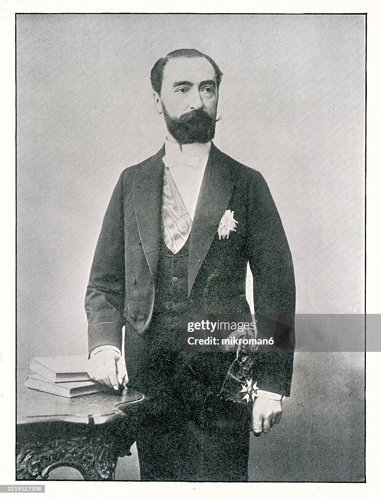 Portrait of Marie François Sadi Carnot - French statesman, who served as the President of France from 1887 until his assassination in 1894