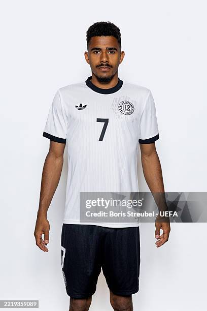 Ansgar Knauff of Germany poses for a portrait ahead of the UEFA European Under-21 Championship 2025 on June 09, 2025 in Bratislava, Slovakia.