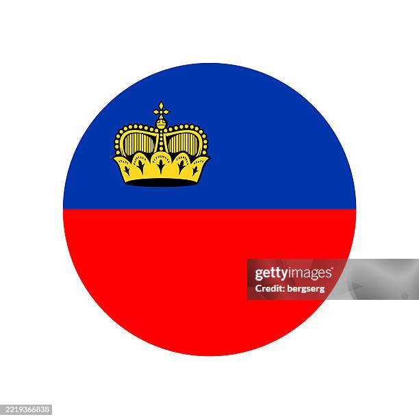 liechtenstein flag. round flat icon. vector illustration - liechtenstein flag stock illustrations