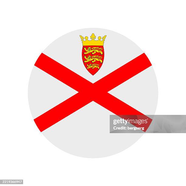 jersey flag. round flat icon. vector illustration - jersey stock illustrations