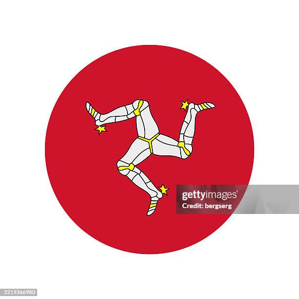 the isle of man flag. round flat icon. vector illustration - flag of isle of man stock illustrations