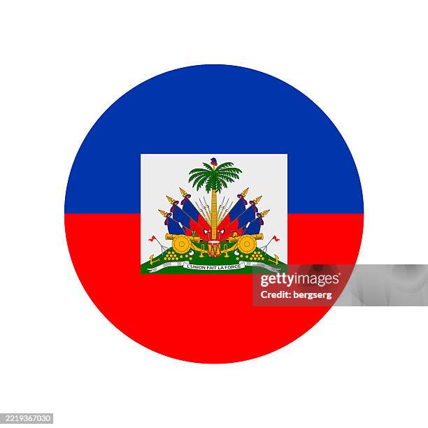 haiti flag. round flat icon. vector illustration - haiti school stock illustrations