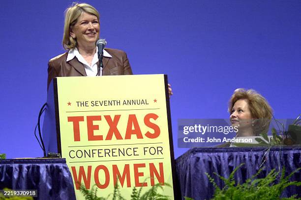 American businessperson Martha Stewart delivers the keynote speech during the Seventh Annual Texas Conference for Women, at Austin Convention Center,...