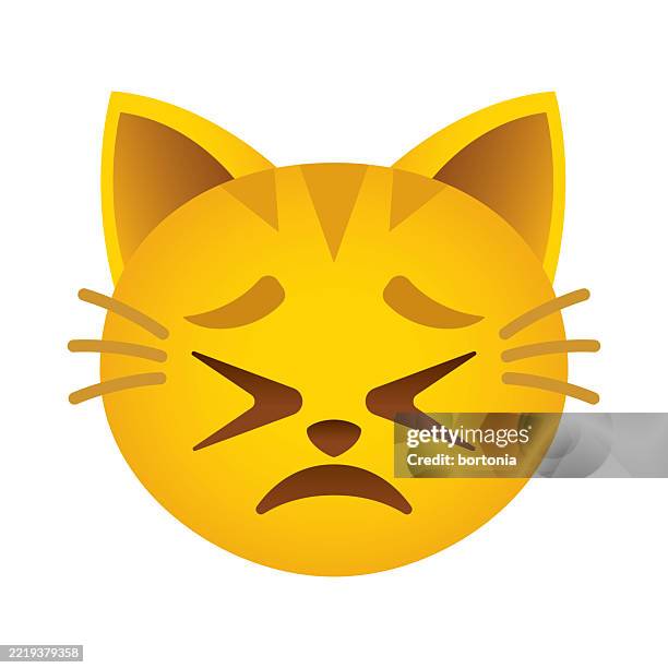 wincing cat emoji - guilty pleasure stock illustrations